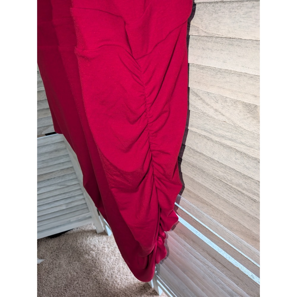 Torrid Red Ruched Mini Jersey Long Sleeve Collar Surplice Dress plus size 5X - Picture 6 of 9